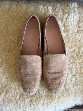 J. Crew Suede Slip-On Loafers in Beige